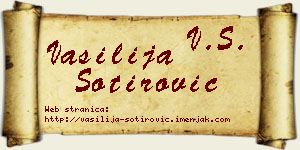 Vasilija Sotirović vizit kartica